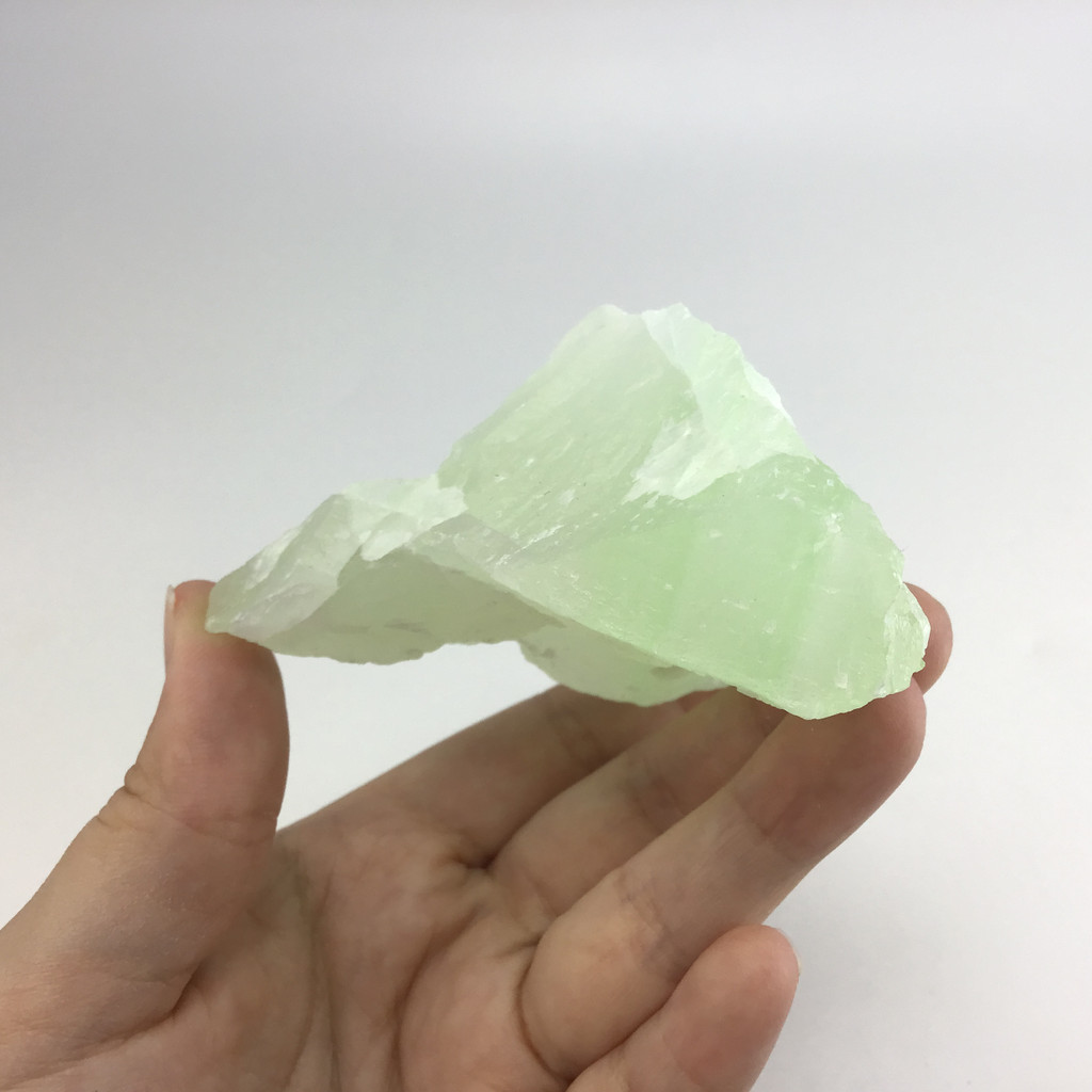 MeldedMind Rough Green Calcite Specimen 3.52in Natural Green Crystal 140