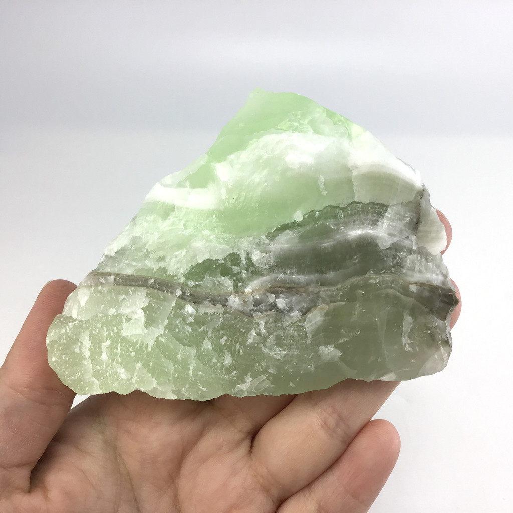 MeldedMind Rough Green Calcite Specimen 3.67in Natural Green Crystal 139