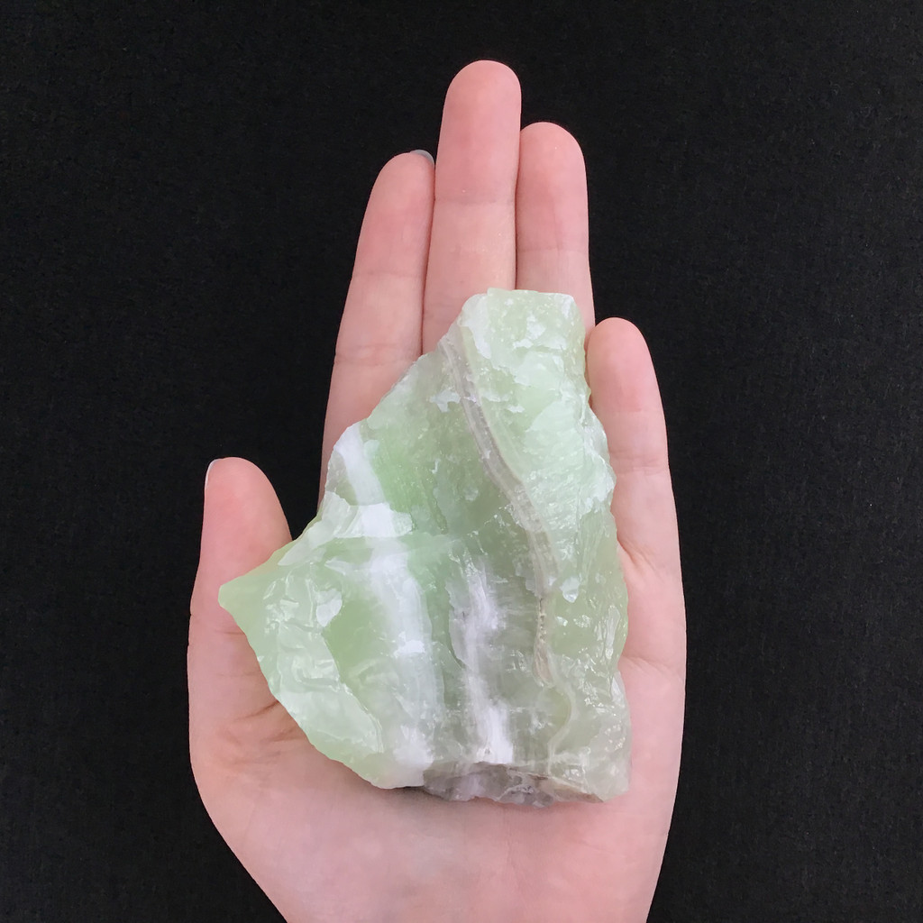 MeldedMind Rough Green Calcite Specimen 3.67in Natural Green Crystal 139