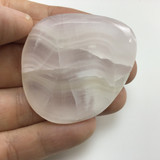 Pink Calcite Smooth Palm Worry Stone 49mm 27g 1905-147 Polished Crystal