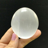 Selenite Crystal Palm Stone 68mm 1901-144 Mental Clarity White Stone Specimen