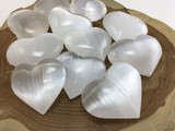 One (1) Natural Polished Satin Spar Selenite Crystal Heart 1.75 inch