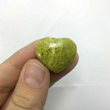 Polished Green Apple Pistachio Puffed Heart 23mm Mineral Mineraloid 2303-095