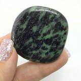Green Black Zoisite Palm Smooth Stone 180623 43mm Crystal Mineral Specimen