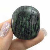 African Ruby Zoisite Palm Smooth Stone 180620 39mm Crystal Mineral Specimen