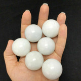 One (1) Natural White Jade Round Sphere 35mm Mineral Master Healer