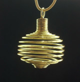 One (1) Large Gold Colored Cage Pendant w/ 8in Chain Metaphysical Artist Supply