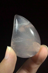 Polished Rose Quartz Teardrop Cabochon 170808 Artist Supply Pink Jewelry