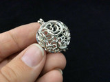 One(1) Personalize Silver Coated Circle Cage Pendant Metaphysical 