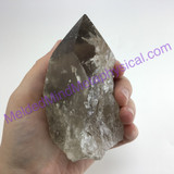 MeldedMind Polished Natural Smoky Quartz 3.28in 91.1mm Crystal Point Rainbow 043