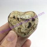 MeldedMind Natural Picture Jasper Puffed Heart 1.73in 44mm Brown Tan Stone 013