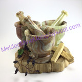 MeldedMind 4in Onyx Mortar&Pestle Great for Herb Grinding and Crushing 216