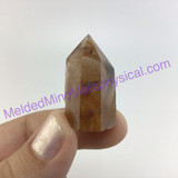 MeldedMind Small Rutilated Quartz Obelisk 1.24in 12g Rutile Point Rainbow 037