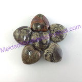 MeldedMind One (1) Rhyolite Rainforest Jasper Puffed Heart; Heart Chakra 290