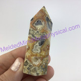 MeldedMind Crazy Lace Agate Obelisk 2.68in Tower Altar Decor Point 280