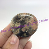 MeldedMind Brecciated "Poppy" Jasper Palm Stone 1.77in Smooth Flower Red 076