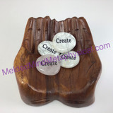 MeldedMind One (1) Engraved "Create" Word Palm Worry Wishing Stone 380