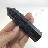 MeldedMind Arfvedsonite Obelisk 3.9in Crystal Tower Black Point 294