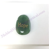 MeldedMind Green Aventurine "Hope" Word Bead 1.77in Natural Green Crystal 556