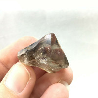 MeldedMind Single Terminated Smoky Phantom Quartz Natural Grey Crystal 1902-237