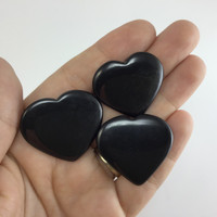 One (1) Black Obsidian Heart 34-37mm Metaphysical Stone of Protection Crystal