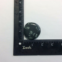 Chinese Writing Stone Porphory 171127 Palm Pocket Crystal Specimen Black White