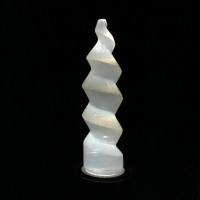 ONE (1) 7in Polished Satin Spar Selenite Spiral Tower Horn Cleansing Crystal 865