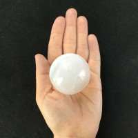 Satin Spar Selenite Crystal Sphere 2.08in 1901-169 White Clear Stone Cleansing