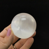 Satin Spar Selenite Crystal Sphere 2.16in 1901-171 White Clear Stone Cleansing