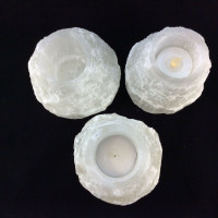 One (1) Large Selenite Tower 1lb 13oz Drilled Candle 3in Tall 1.5in bore Crystal