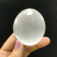 Selenite Crystal Palm Stone 66mm 1901-147 Mental Clarity White Stone Specimen