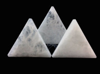 One (1) Satin Spar Selenite Triangle 3in Clarity Cleansing Table Slab Plate Healing