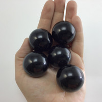 One (1) Black Obsidian Sphere 33-34mm Volcanic Glass Mineral Specimen 731