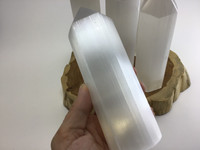 ONE (1) 6in Polished Satin Spar Selenite Tower Obelisk Cleansing Crystal 020