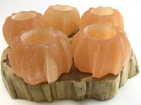 One (1) Orange Selenite Tea Candle Decor Energy Cleansing