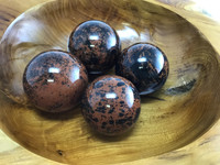 ONE 50-55mm Mahogany Obsidian Sphere Natural Polished Volcanic Glass Crystal Hom