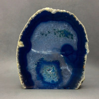 MeldedMind Dyed Blue Agate Display 4.31in Dyed Décor One Side Polished 170801