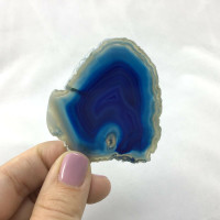 Small Dyed Blue Agate Sliced Slab 62mm 1901-20 Protection Strength Healing 