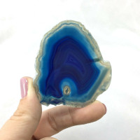 Small Dyed Blue Agate Sliced Slab 62mm 1901-20 Protection Strength Healing 