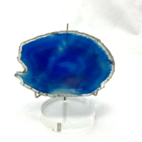 Small Dyed Blue Agate Sliced Slab 82mm 1901-26 Protection Strength
