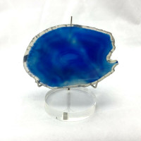 Small Dyed Blue Agate Sliced Slab 82mm 1901-26 Protection Strength