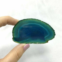 Small Dyed Blue Agate Sliced Slab 84mm 1901-24 Protection Strength Healing 