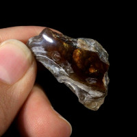 MeldedMind Rough Fire Agate Specimen 1.39in Natural Red Crystal 180101