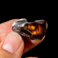 MeldedMind Rough Fire Agate Specimen 1.17in Natural Red Crystal 180102