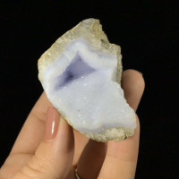 MeldedMind Blue Chalcedony with Druzy Specimen 3.26in Blue Crystal 1902-247