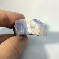 MeldedMind One Side Polished Holly Blue Specimen 2.12in Chalcedony Holley 170901