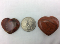 One (1) Tumbled Red Brecciated Jasper Heart Stone of Strength and Vitality