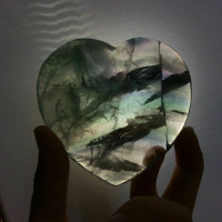 Puffed Fluorite Heart 180109 The Genius Stone Crystal Healing Metaphysical 