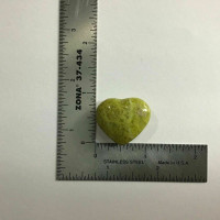 Polished Green Apple Pistachio Puffed Heart 23mm Mineral Mineraloid 2303-095