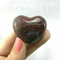 Natural Brecciated Jasper Puffed Heart 44mm 1903-040 Red Polished Stone